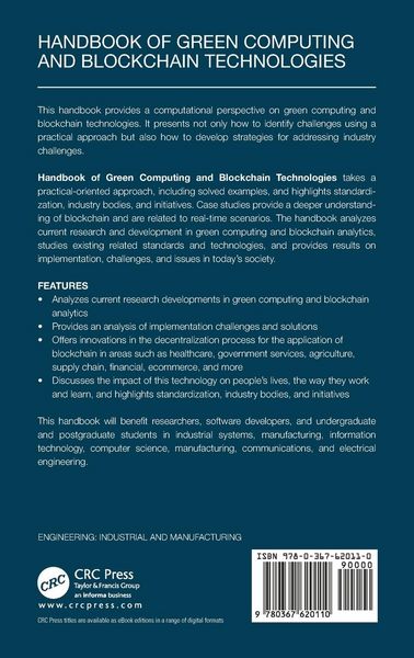 Produktbild: Handbook of Green Computing and Blockchain Technologies