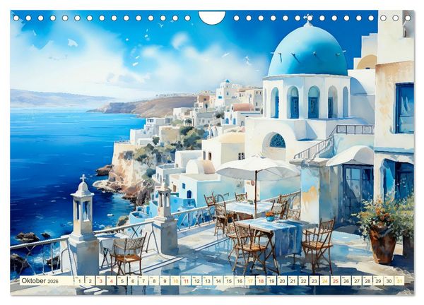 Produktbild: Santorini Inseltr&auml;ume (Wandkalender 2026 DIN A4 quer), CALVENDO Monatskalender