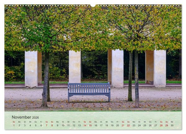 Produktbild: Schloss Favorite &ndash; Ein Park im Wandel der Jahreszeiten (Wandkalender 2026 DIN A2 quer), CALVENDO Monatskalender