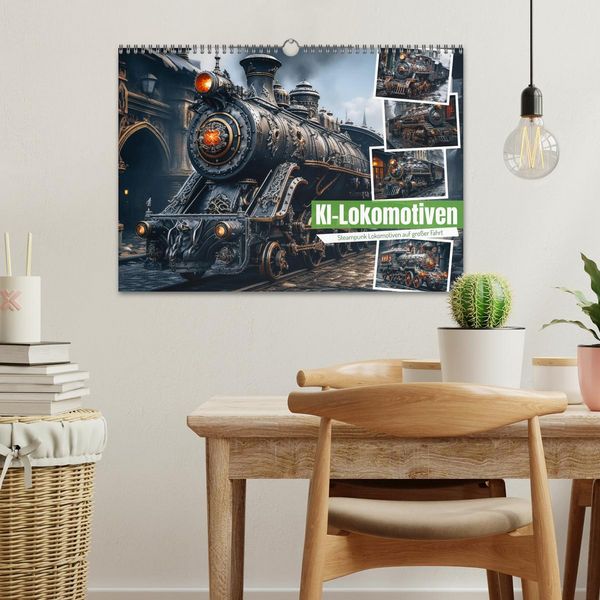 Produktbild: KI-Lokomotiven (Wandkalender 2026 DIN A3 quer), CALVENDO Monatskalender