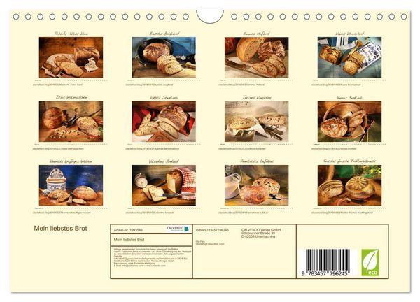 Produktbild: Mein liebstes Brot (Wandkalender 2026 DIN A4 quer), CALVENDO Monatskalender