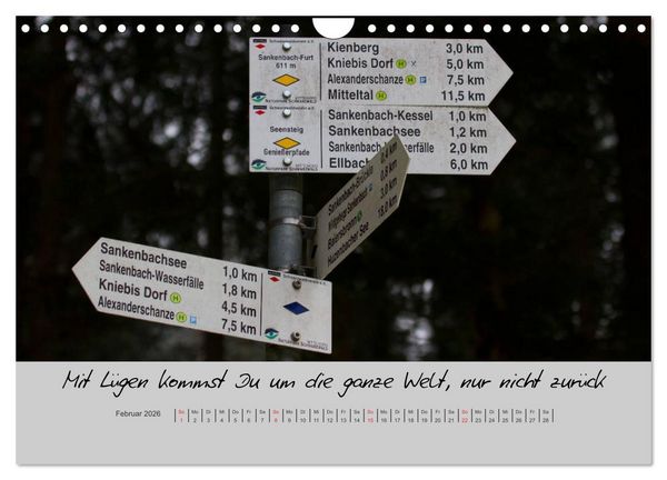 Produktbild: Kleine und gro&szlig;e Wahrheiten - Spr&uuml;che zum Nachdenken (Wandkalender 2026 DIN A4 quer), CALVENDO Monatskalender