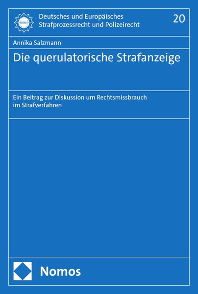 Produktbild: Die querulatorische Strafanzeige