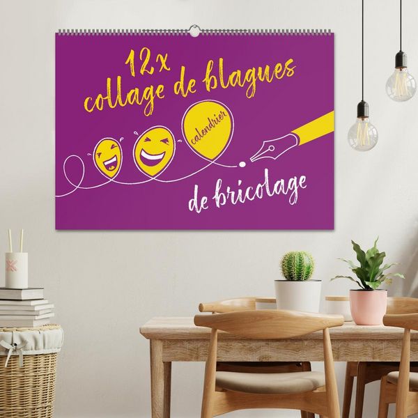 Produktbild: 12 x collage de blagues - calendrier de bricolage (Calendrier mural 2026 DIN A2 vertical), CALVENDO calendrier mensuel
