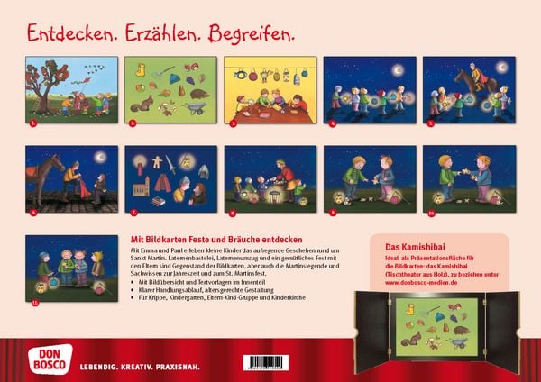 Produktbild: St. Martin feiern mit Emma und Paul. Kamishibai Bildkartenset.