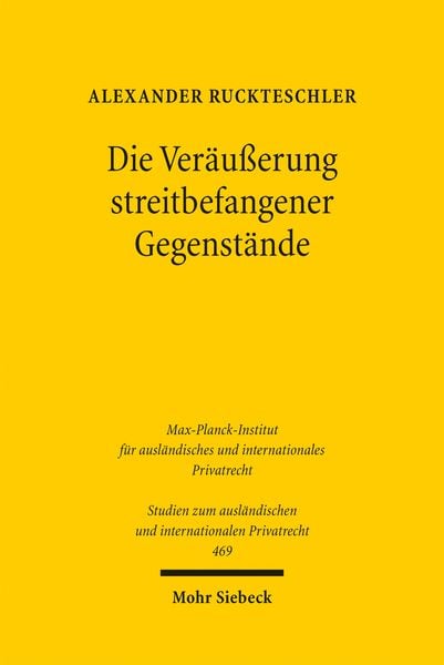 Produktbild: Die Ver&auml;u&szlig;erung streitbefangener Gegenst&auml;nde