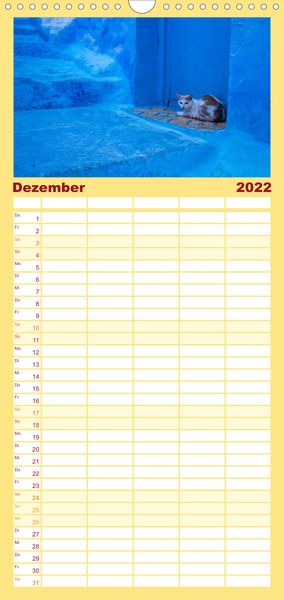 Produktbild: Familienplaner Chefchaouen - Blaue Stadt in Marokko (Wandkalender 2022 , 21 cm x 45 cm, hoch)