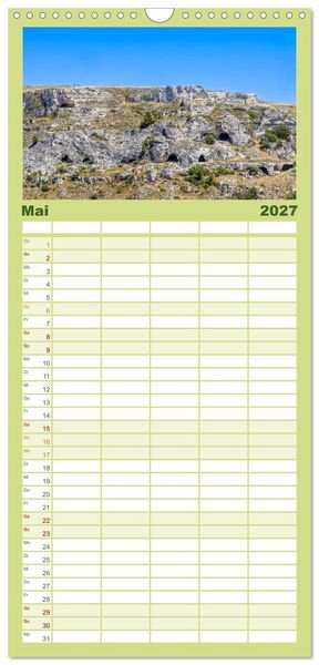 Produktbild: Familienplaner 2027 - Matera - Die Stadt der Sassi mit 5 Spalten (Wandkalender, 21 x 45 cm) CALVENDO