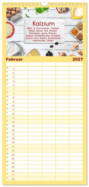 Produktbild: Familienplaner 2027 - Vitalstoffe - fit essen mit 5 Spalten (Wandkalender, 21 x 45 cm) CALVENDO