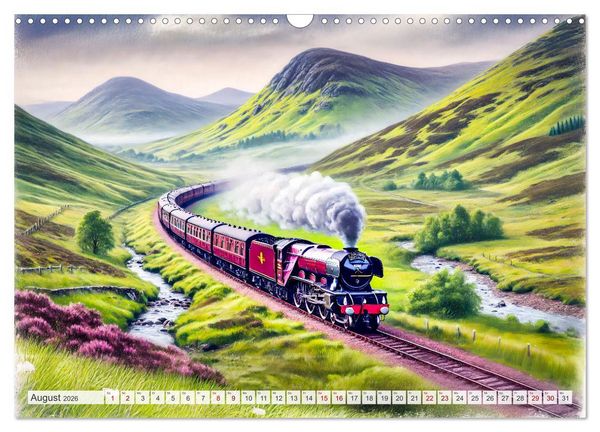 Produktbild: Faszination Eisenbahn - Lokomotiven und Landschaften der Welt (Wandkalender 2026 DIN A3 quer), CALVENDO Monatskalender