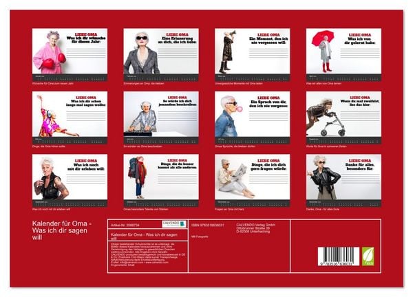 Produktbild: Kalender f&uuml;r Oma - Was ich dir sagen will (Wandkalender 2026 DIN A3 quer), CALVENDO Monatskalender
