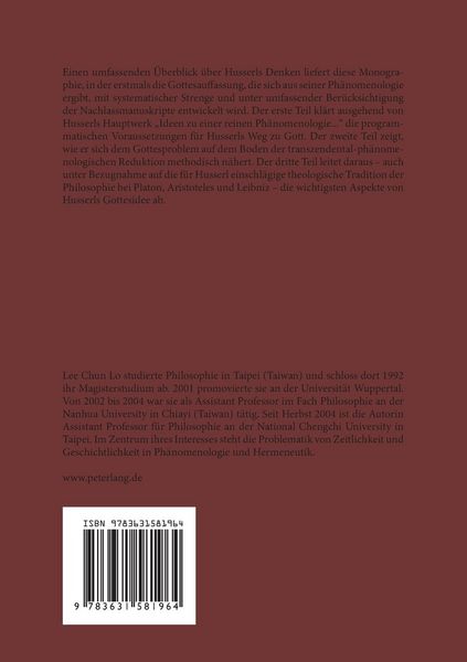 Produktbild: Die Gottesauffassung in Husserls Ph&auml;nomenologie