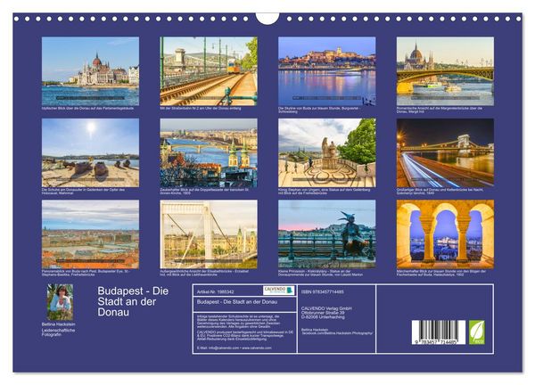 Produktbild: Budapest - Die Stadt an der Donau (Wandkalender 2026 DIN A3 quer), CALVENDO Monatskalender