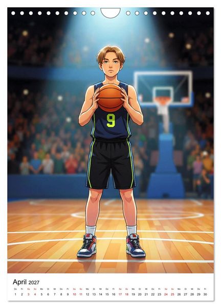 Produktbild: Level Up &ndash; Basketballhelden (Wandkalender 2027 DIN A4 hoch), CALVENDO Monatskalender