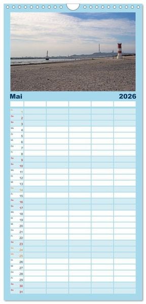 Produktbild: Familienplaner 2026 - Helgoland - idyllische Nordseeinsel mit 5 Spalten (Wandkalender, 21 x 45 cm) CALVENDO