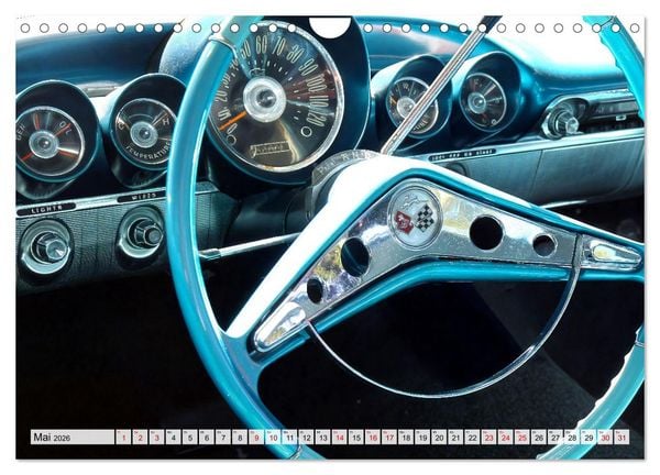 Produktbild: Ikonische US-Car Armaturenbretter (Wandkalender 2026 DIN A4 quer), CALVENDO Monatskalender