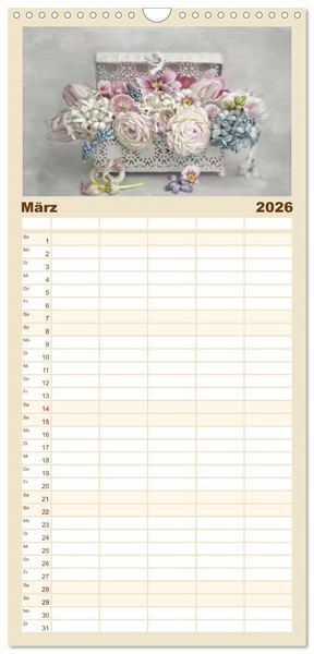 Produktbild: Familienplaner 2026 - Kleine Bl&uuml;tenwunder mit 5 Spalten (Wandkalender, 21 x 45 cm) CALVENDO