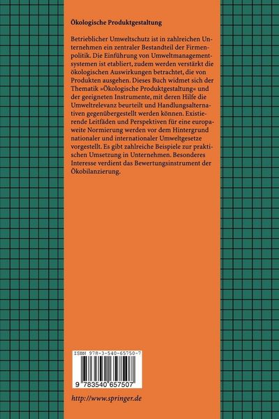 Produktbild: &Ouml;kologische Produktgestaltung