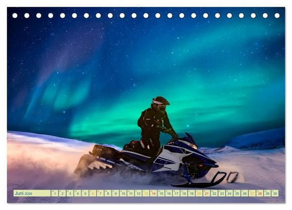 Produktbild: Schneemobil - so cool (Tischkalender 2026 DIN A5 quer), CALVENDO Monatskalender