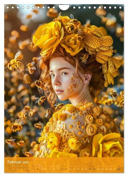 Produktbild: Bienenk&ouml;nigin - Goldene Harmonie von Sch&ouml;nheit, Honig und Bienen (Wandkalender 2026 DIN A4 hoch), CALVENDO Monatskalender