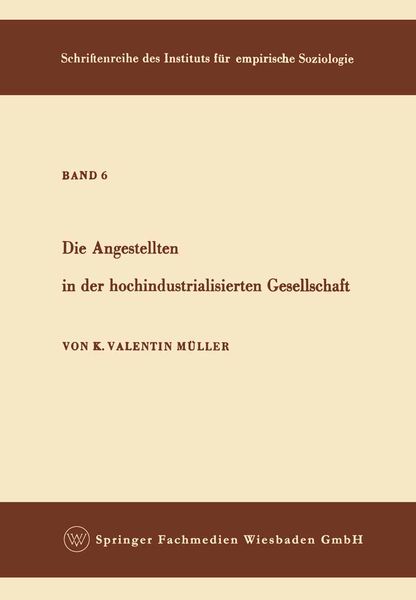 Produktbild: Die Angestellten in der hochindustrialisierten Gesellschaft
