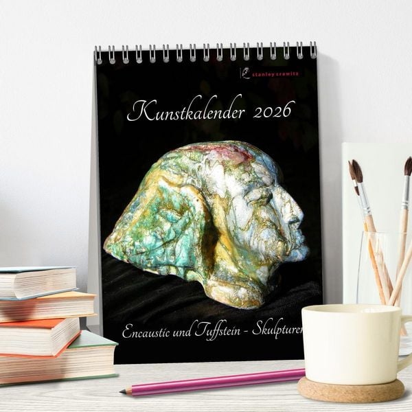 Produktbild: Kunstkalender 2026 - Encaustic und Tuffstein - Skulpturen (Tischkalender 2026 DIN A5 hoch), CALVENDO Monatskalender