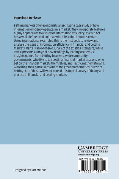 Produktbild: Information Efficiency in Financial and Betting Markets