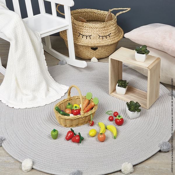 Produktbild: Obst- und Gem&uuml;se Sortiment Im Korb - 24-teiliges Spielset f&uuml;r kleine K&ouml;che