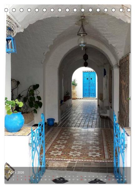 Produktbild: Sidi bou Sa&iuml;d - Die blaue Stadt Tunesiens (Tischkalender 2026 DIN A5 hoch), CALVENDO Monatskalender