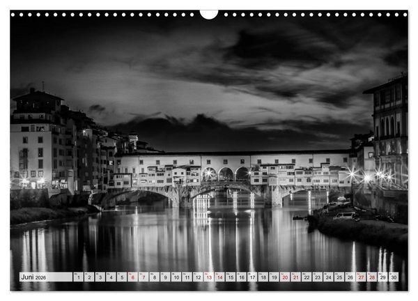 Produktbild: FLORENZ Monochrome Impressionen (Wandkalender 2026 DIN A3 quer), CALVENDO Monatskalender
