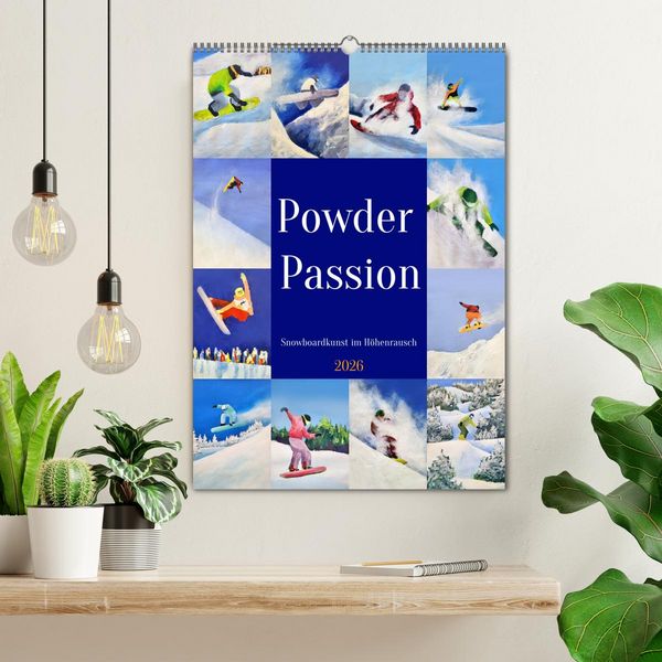 Produktbild: Powder Passion - Snowboardkunst im H&ouml;henrausch (Wandkalender 2026 DIN A2 hoch), CALVENDO Monatskalender