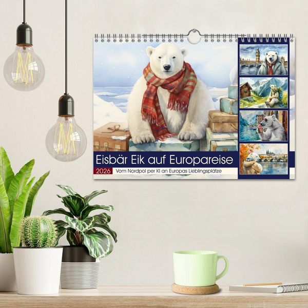 Produktbild: Eisb&auml;r Eik auf Europareise (Wandkalender 2026 DIN A4 quer), CALVENDO Monatskalender