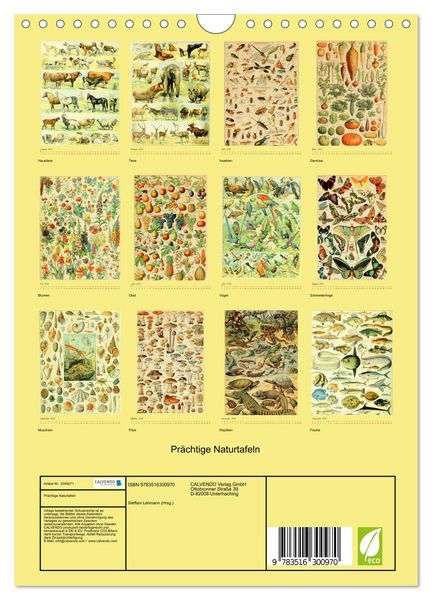 Produktbild: Pr&auml;chtige Naturtafeln (Wandkalender 2026 DIN A4 hoch), CALVENDO Monatskalender