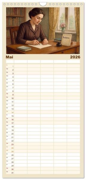 Produktbild: Familienplaner 2026 - Else Ury mit 5 Spalten (Wandkalender, 21 x 45 cm) CALVENDO