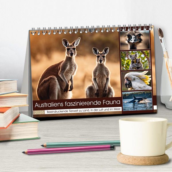 Produktbild: Australiens faszinierende Fauna (Tischkalender 2026 DIN A5 quer), CALVENDO Monatskalender