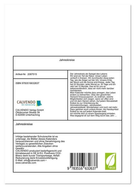 Produktbild: Jahreskreise (Tischkalender 2026 DIN A5 hoch), CALVENDO Monatskalender