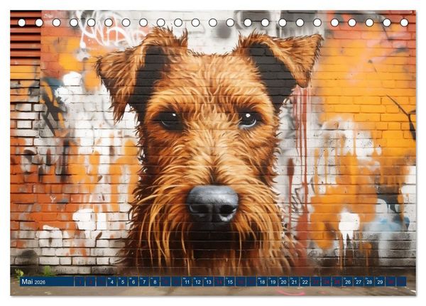 Produktbild: Graffiti Hunde (Tischkalender 2026 DIN A5 quer), CALVENDO Monatskalender