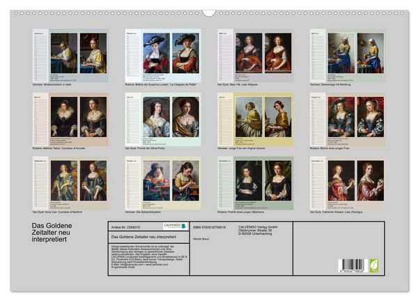 Produktbild: Das Goldene Zeitalter neu interpretiert (Wandkalender 2027 DIN A2 quer), CALVENDO Monatskalender