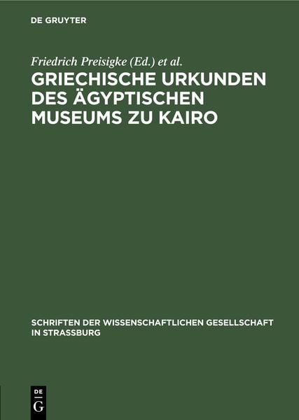 Produktbild: Griechische Urkunden des &Auml;gyptischen Museums zu Kairo