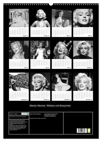 Produktbild: Marilyn Monroe. Weltstar und Sexsymbol (Wandkalender 2026 DIN A2 hoch), CALVENDO Monatskalender