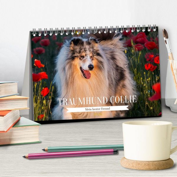 Produktbild: Traumhund Collie - Mein bester Freund (Tischkalender 2026 DIN A5 quer), CALVENDO Monatskalender
