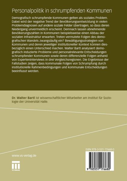 Produktbild: Personalpolitik in schrumpfenden Kommunen
