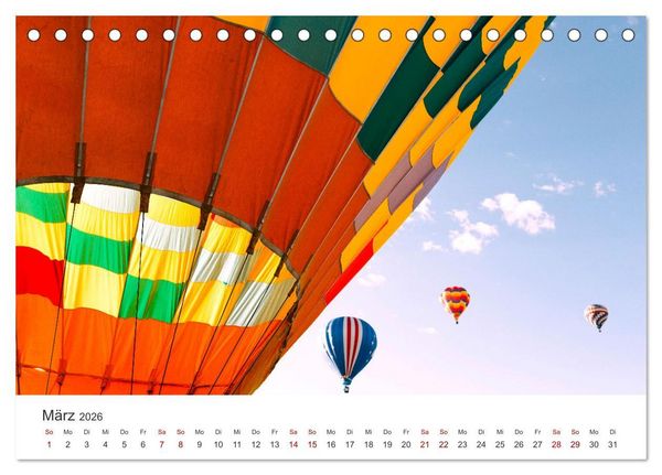 Produktbild: Kunterbunte Hei&szlig;luftballone (Tischkalender 2026 DIN A5 quer), CALVENDO Monatskalender