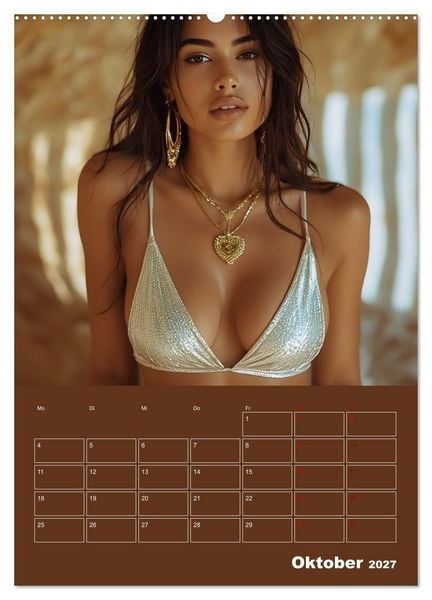 Produktbild: Latina Bikini Kalender: Glamour&ouml;se KI-Kunst mit hei&szlig;en Latina Models (Wandkalender 2027 DIN A2 hoch), CALVENDO Monatskalender