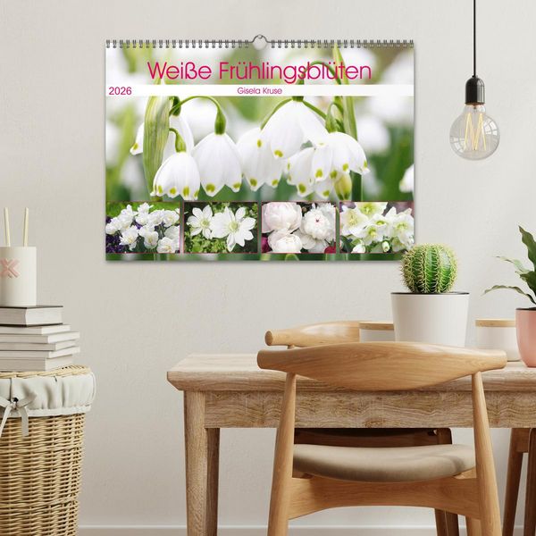 Produktbild: Wei&szlig;e Fr&uuml;hlingsbl&uuml;ten (Wandkalender 2026 DIN A3 quer), CALVENDO Monatskalender