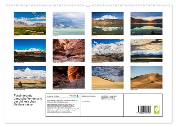 Produktbild: Faszinierende Landschaften entlang der chinesischen Seidenstrasse (hochwertiger Premium Wandkalender 2026 DIN A2 quer), Kunstdruck in Hochglanz