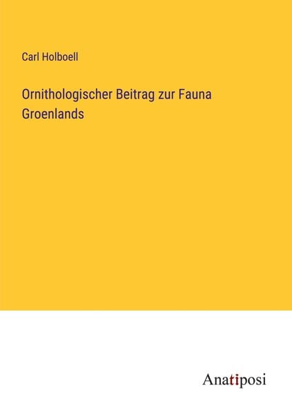 Produktbild: Ornithologischer Beitrag zur Fauna Groenlands