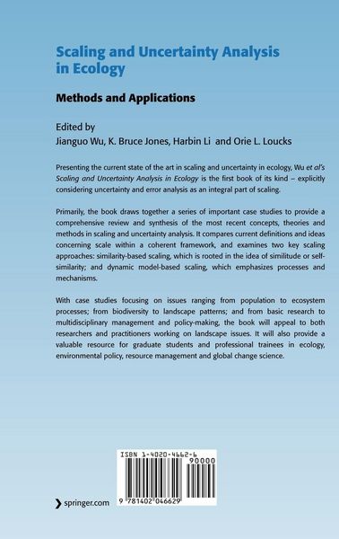 Produktbild: Scaling and Uncertainty Analysis in Ecology