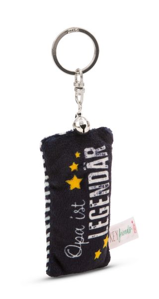 Produktbild: Schl&uuml;sselanh&auml;nger Mini Pl&uuml;schkissen Opa ist legend&auml;r m. Gl&ouml;ckchen