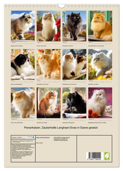 Produktbild: Perserkatzen. Zauberhafte Langhaar-Divas in Szene gesetzt (Wandkalender 2026 DIN A3 hoch), CALVENDO Monatskalender
